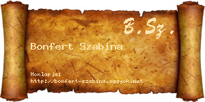 Bonfert Szabina névjegykártya